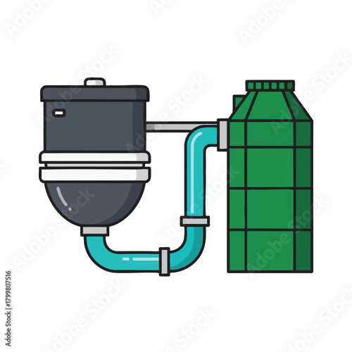 An illustrated diagram of a septic system, showcasing its components and functions for wastewater treatment and environmental protection.