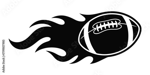 American football and rugby ball tribal flame vector design, perfect for sports logo creation, motorcycle decals, car stickers, and digital graphic projects.