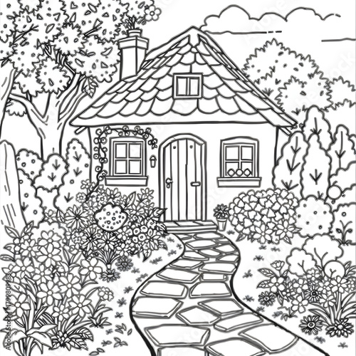 Coloring Pages Houses – Black & White Edition