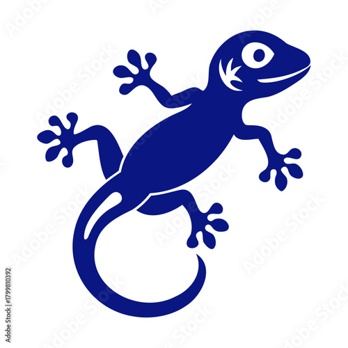 A blue lizard vector icon design