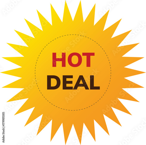 Hot deal starburst icon for special promotions, sales, and discounts Vector