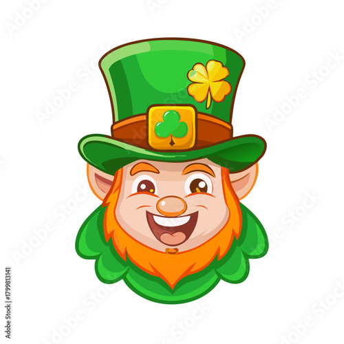 Jarra de cerveza de cristal con cerveza verde y un trébol grabado, símbolo típico de la fiesta de san patricio irlandesa, sobre superficie de madera y fondo verde con bokeh en movimiento See Less