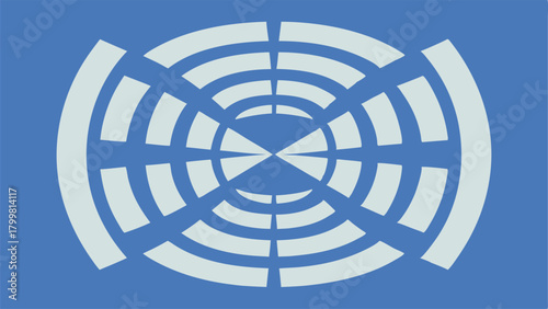 Blue and White Circular Geometric Pattern with Radial Symmetry abstract