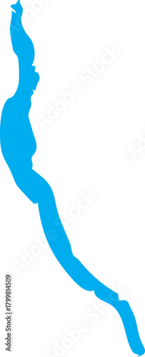 Lake Cayuga Map Shape in New York State