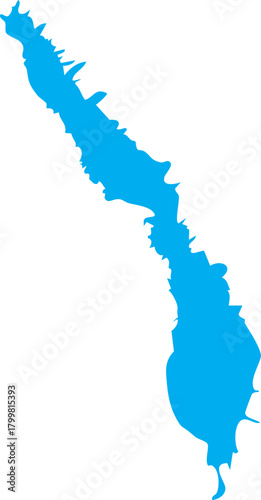 Canyon Ferry Lake Map Shape Reservoir in Montana