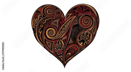 Ornate Heart Vector Illustration