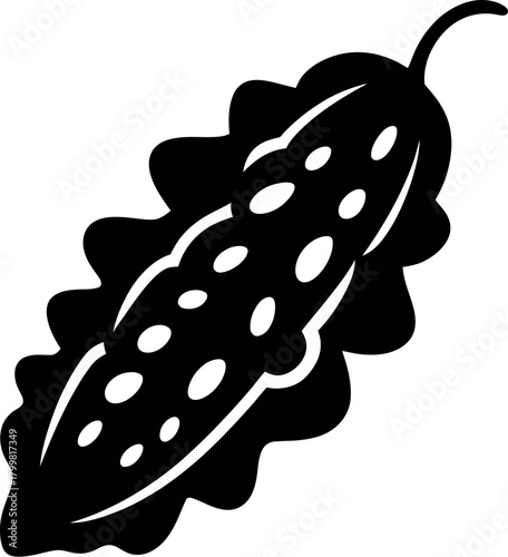 Black bitter gourd silhouette bitter melon vegetable