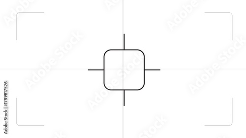 Target viewfinder crosshairs focus animation isolated on white background