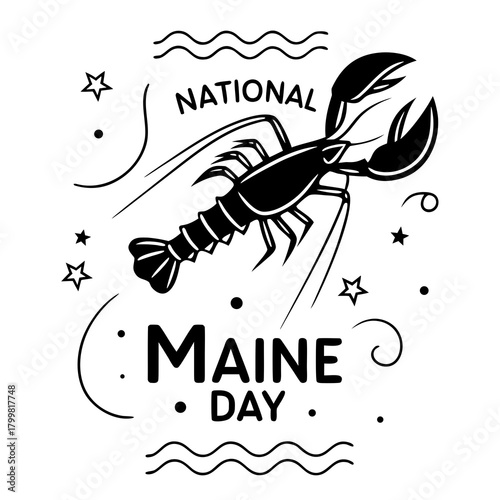 NATIONAL MAINE DAY vector illustration isolated on white background