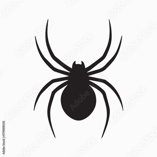 Black Spider Silhouette Icon