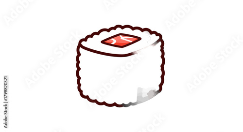 Sushi roll with a red topping, a delicious Japanese cuisine delicacy.