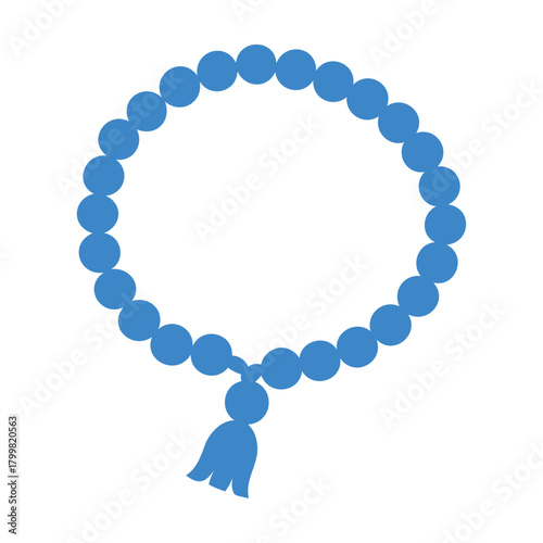 blue christianity prayer beads icon design