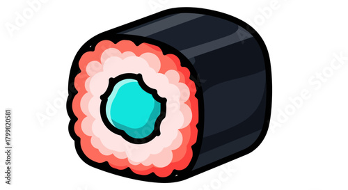 Sushi Roll with Blue Filling - A Colorful Culinary Delight.