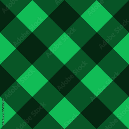 Wallpaper Mural Seamless geometric square diamond plaid repeat pattern of fresh green and soft black, programmatically generated pattern Torontodigital.ca