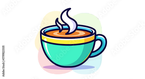 Steaming cup of coffee a warm and inviting beverage.