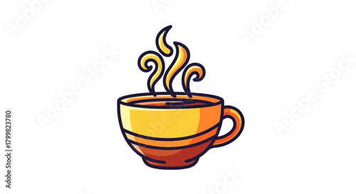 Steaming cup of coffee with a warm and inviting aroma perfect for morning.