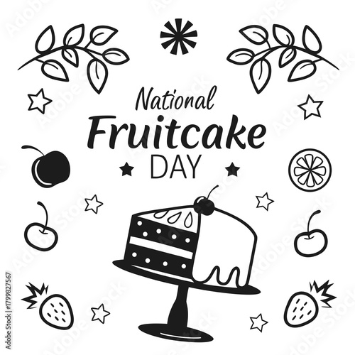 NATIONAL FRUITCAKE DAY vector illustration 