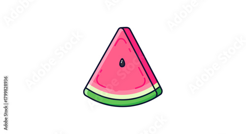 Fresh watermelon slice with a single seed, a refreshing summer fruit.