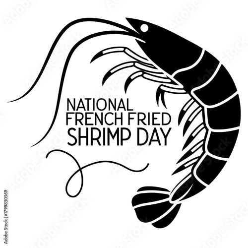 NATIONAL FRENCH FRIED SHRIMP DAY vector illustration 