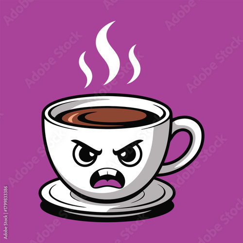 Coffee mug with angry face