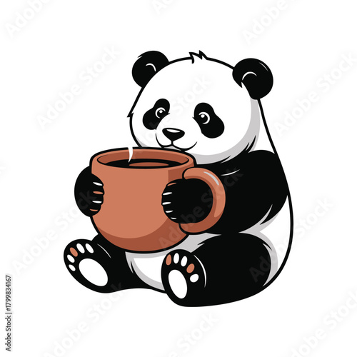 Panda hugging coffee mug