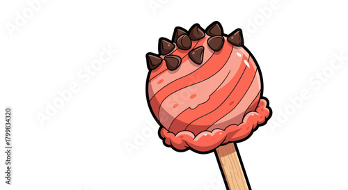 Delicious Strawberry Chocolate Chip Cake Pop Treat.