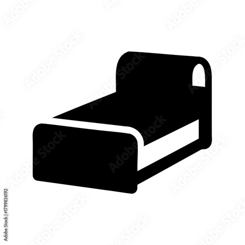 Minimalist bed icon for sleep and bedroom design elements Vector, illustration