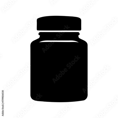 Pill bottle container icon for medical and health designs Vector, illustration