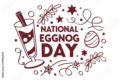 NATIONAL EGGNOG DAY vector illustration 