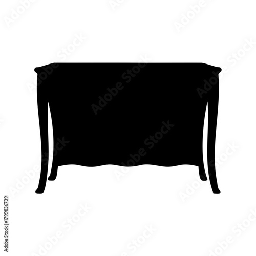 Antique console table furniture silhouette vector illustration Vector, illustration