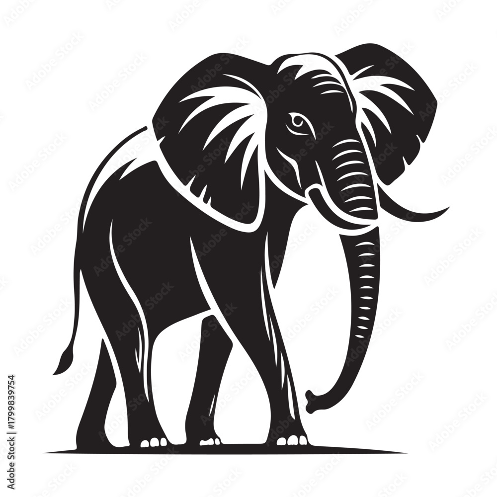 Obraz premium Elephant icon silhouette.