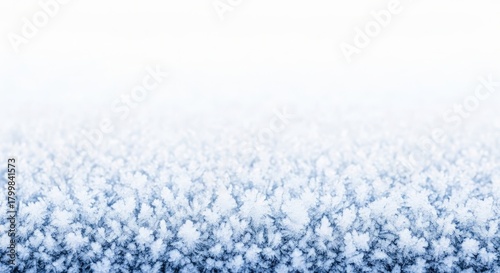Delicate ice crystals forming a natural frosty pattern, creating a serene and abstract christmas holiday background