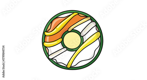 Delicious Glazed Donut with Colorful Icing and Sprinkles.