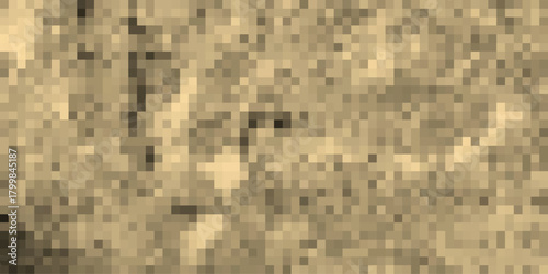 Pixelated sepia-toned background with a rough, textured appearance resembling aged concrete or stone with subtle variations in light and shadow