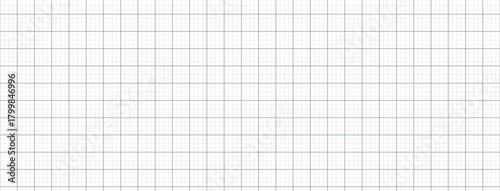 Seamless grid background with graph paper texture and grey lines pattern. Minimal vector layout with outline suitable for notebook, note, school, plotting, journal and bullet journal design.