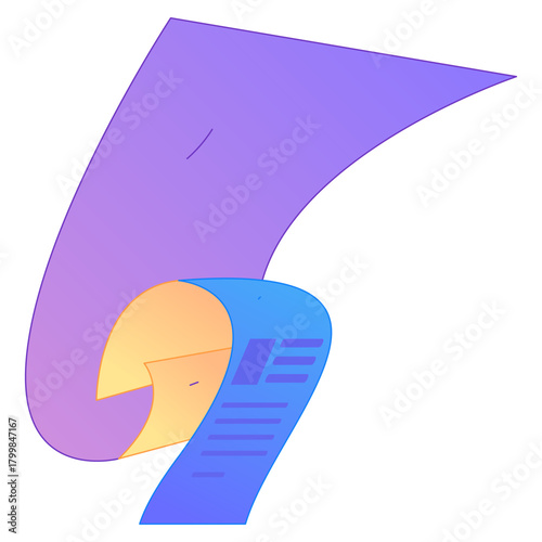 Digital File Management Contract Agreement Office Process Gradient Flat Vector Illustration Electronic Document Asset
