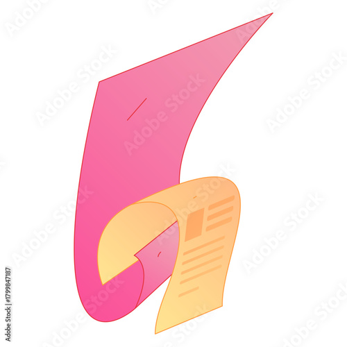 Digital File Management Contract Agreement Office Process Gradient Flat Vector Illustration Electronic Document Asset
