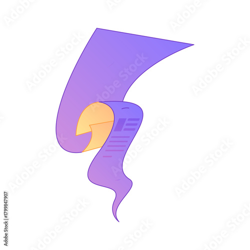 Digital File Management Contract Agreement Office Process Gradient Flat Vector Illustration Electronic Document Asset
