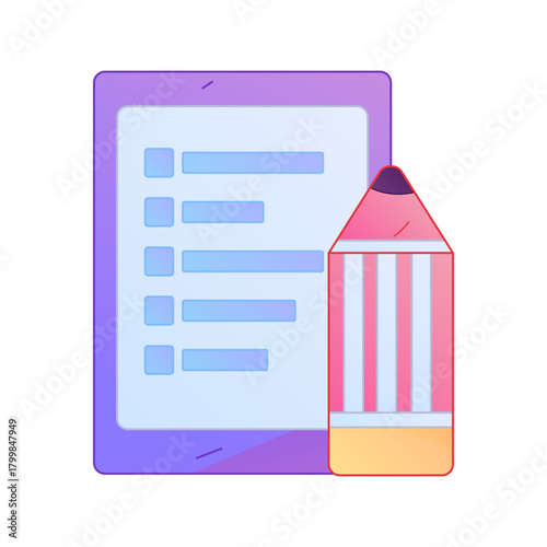 Digital File Management Contract Agreement Office Process Gradient Flat Vector Illustration Electronic Document Asset
