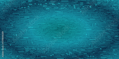 Luxury Vector Illustration Abstract digital circuit board on an electric blue technological background. Circuit board with connected lines and dots on an abstract digital technological motherboard. 