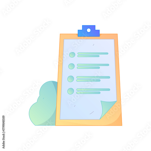 Digital File Management Contract Agreement Office Process Gradient Flat Vector Illustration Electronic Document Asset
