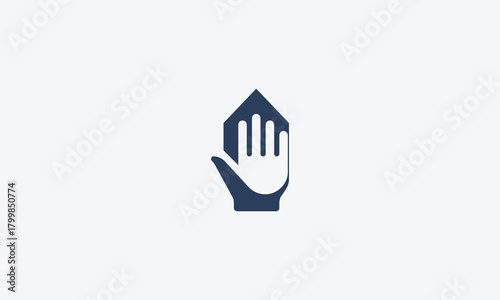Abstract clean simple hand logo art vector
