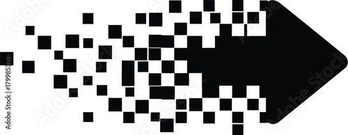 Digital Pixelated Arrow Dissolve Effect: Forward Progress and Technology Concept - AI Generative