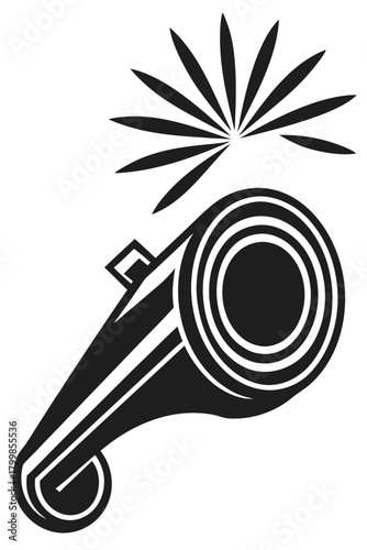 Whistle sound blast vector illustration, simple graphic art icon