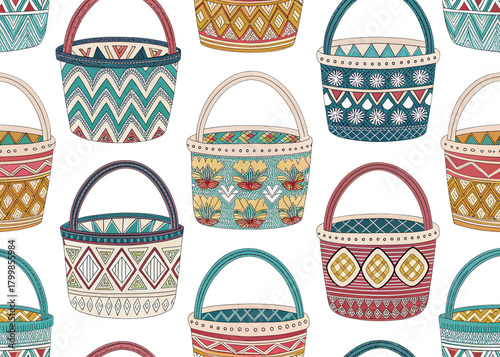 patterned baskets isolated on perfect background 2