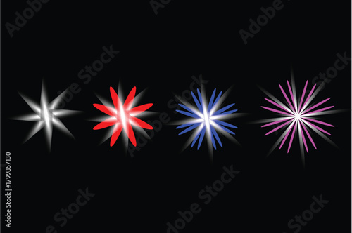 Abstract glowing multi-color starburst design Vector