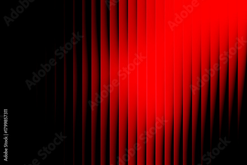 Vibrant red glitch effect on black background abstract digital art with vertical streaks and pixelated texture