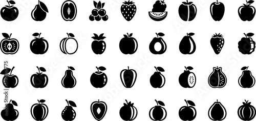 Fruit icons set Vector