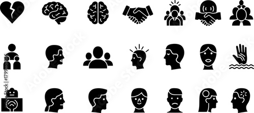 Psychology and mental health icons Vector