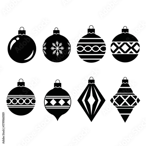 Set of Christmas Balls with Different Designs